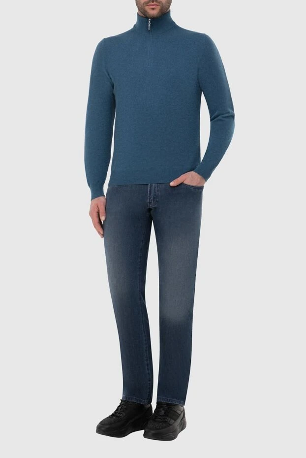 Gran Sasso man troyer cashmere blue for men buy with prices and photos 165608 - photo 2