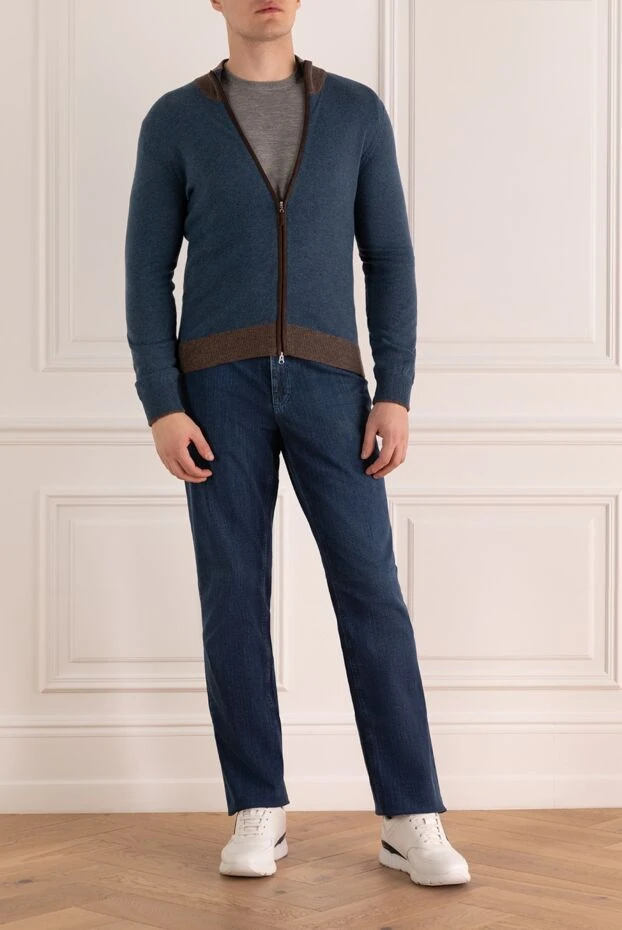 Gran Sasso man men's cardigan made of wool, cashmere and viscose blue buy with prices and photos 165618 - photo 2