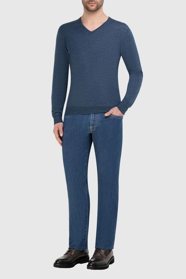 Gran Sasso man wool and silk jumper blue for men buy with prices and photos 165663 - photo 2