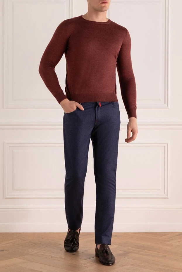 Gran Sasso man wool and silk jumper burgundy for men buy with prices and photos 165681 - photo 2