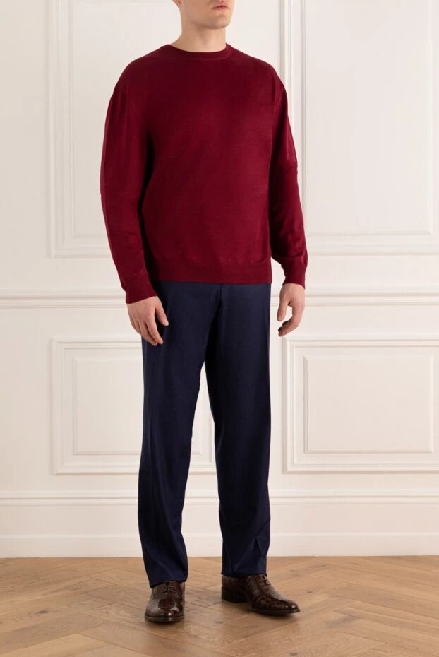 Gran Sasso man burgundy wool jumper for men buy with prices and photos 165682 - photo 2
