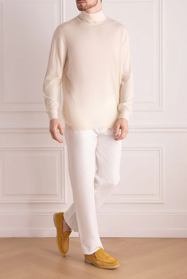 Gran Sasso man white cashmere men's golf buy with prices and photos 165698 - photo 2