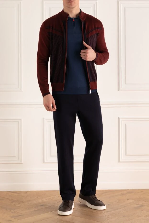 Zilli man men's sports suit made of cashmere and silk, burgundy buy with prices and photos 165755 - photo 2