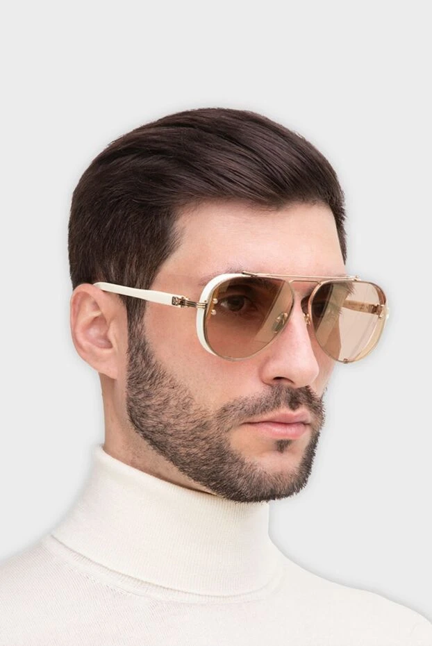 Balmain мужские очки солнцезащитные из металла и пластика бежевые мужские купить с ценами и фото 165801 - фото 2