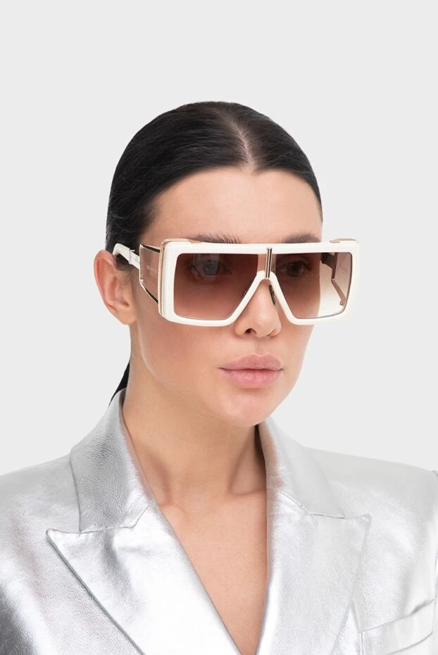 Balmain женские очки из пластика и металла белые женские купить с ценами и фото 165808 - фото 2
