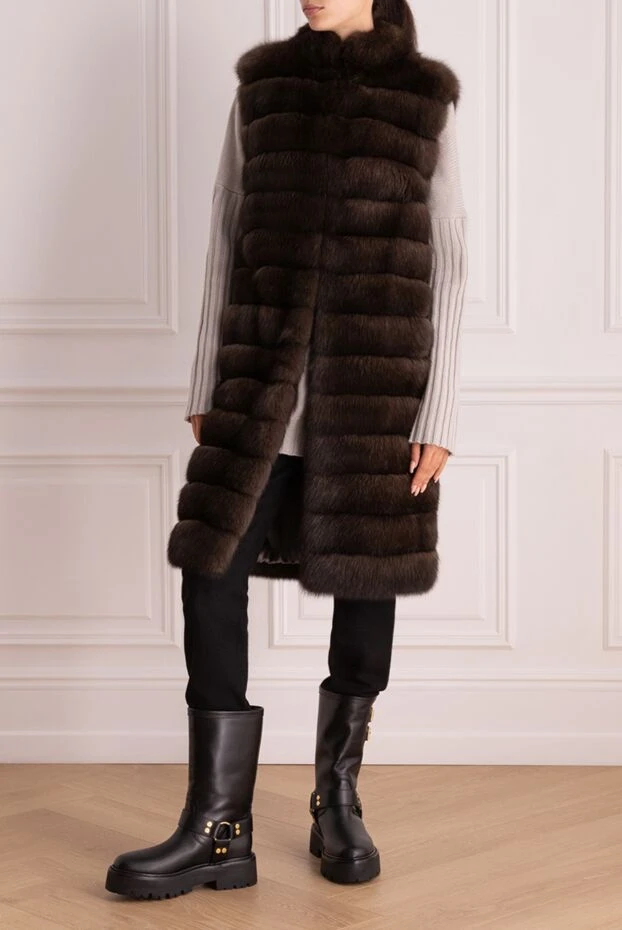 Fabio Gavazzi woman women's brown sable fur vest 165819 - photo 2