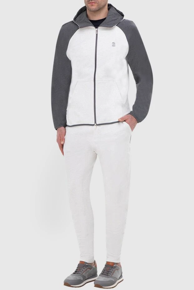 Brunello Cucinelli комфортный спортивный костюм с контрастными рукавами и карманами 165938 - фото 2