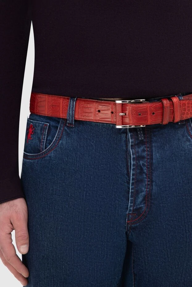 Cesare di Napoli man red crocodile leather belt for men buy with prices and photos 165983 - photo 2