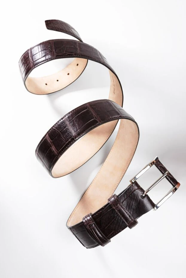Cesare di Napoli brown belt made of polished crocodile leather with a soft sheen 165986 - photo 3