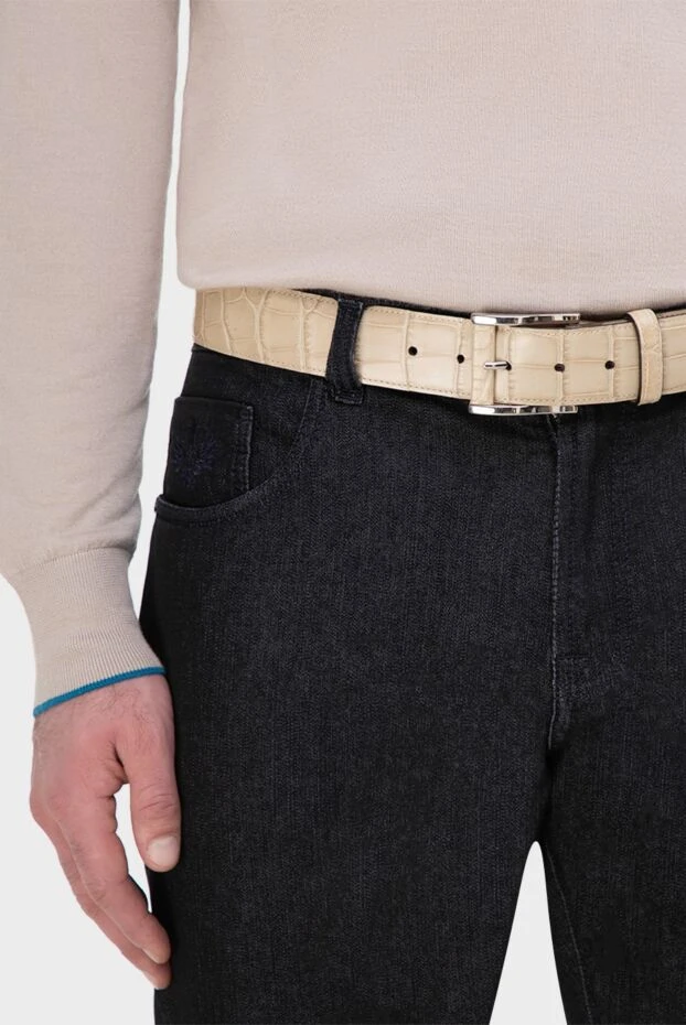 Cesare di Napoli man beige crocodile leather belt for men buy with prices and photos 165990 - photo 2