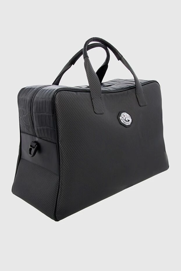 Tardini man briefcase in leather and carbon black for men 166020 - photo 3