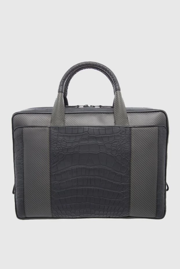 Tardini black leather and carbon briefcase for men 166020 - photo 1