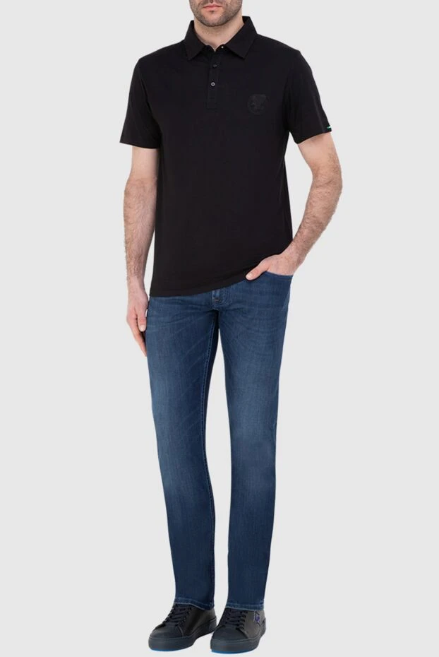 Stefano Ricci поло из хлопка и модала черное мужское 166027 - фото 2