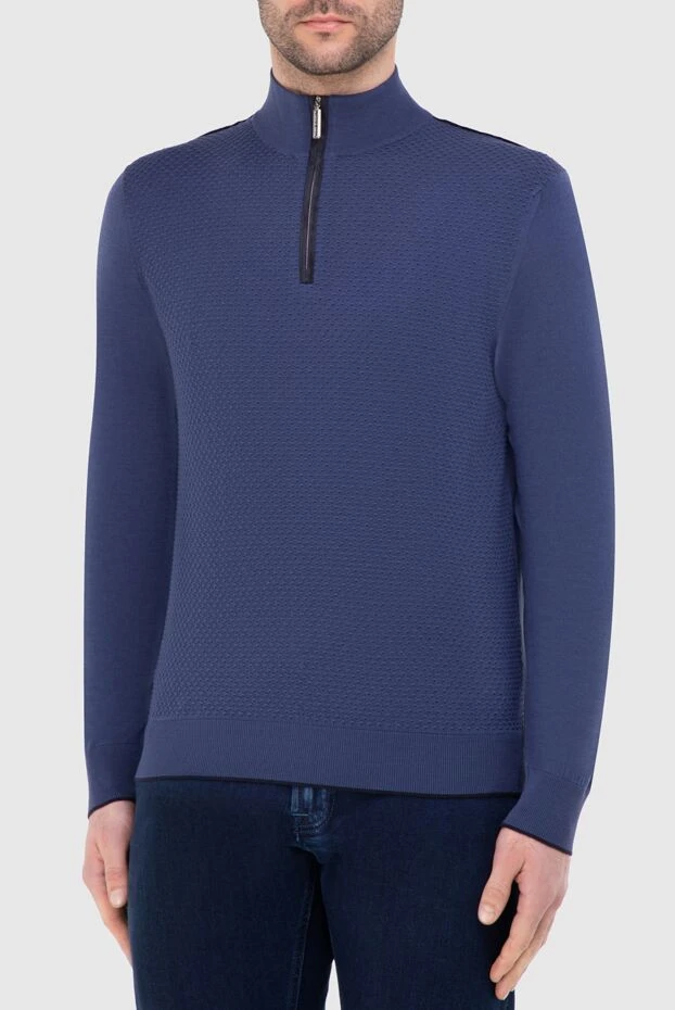 Stefano Ricci cashmere and silk blue men's tee 166030 - photo 3