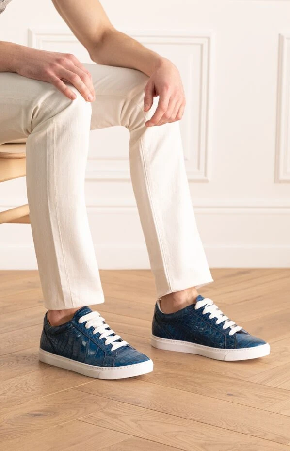 Christophe Auber man blue leather sneakers for men buy with prices and photos 166043 - photo 2