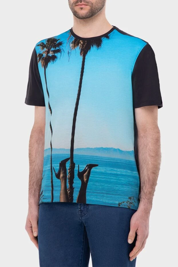 Limitato t-shirt with a spectacular seascape and black sleeves 195552 - photo 3