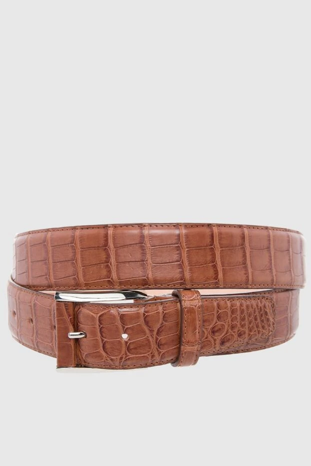 Cesare di Napoli brown crocodile leather belt for men 166080 - photo 1