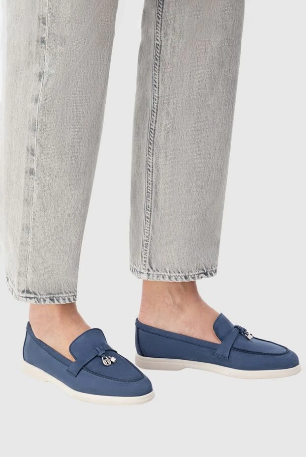 Cesare di Napoli woman blue nubuck loafers for women buy with prices and photos 166095 - photo 2