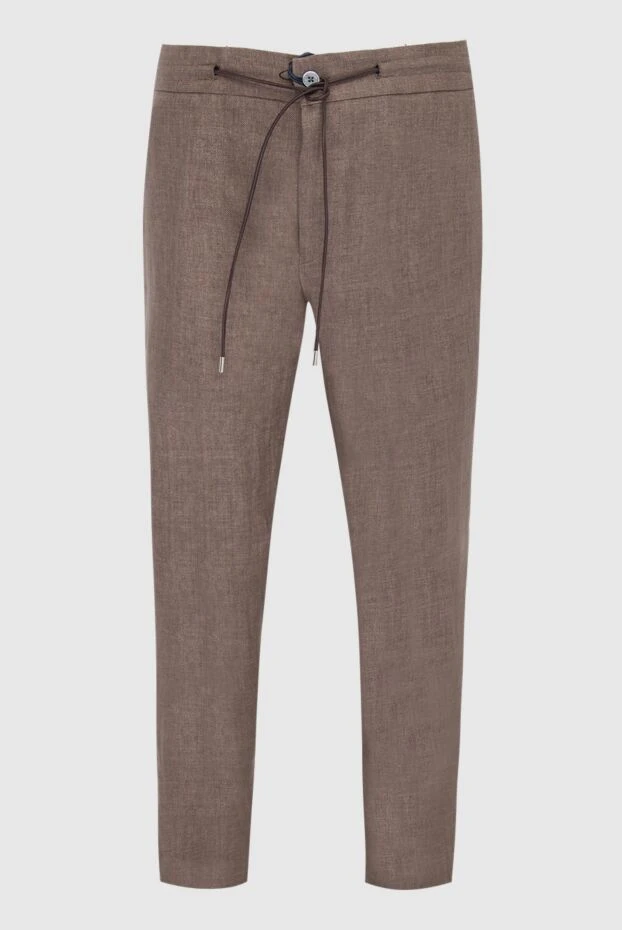 Tombolini man men's brown linen trousers buy with prices and photos 166192 - photo 1