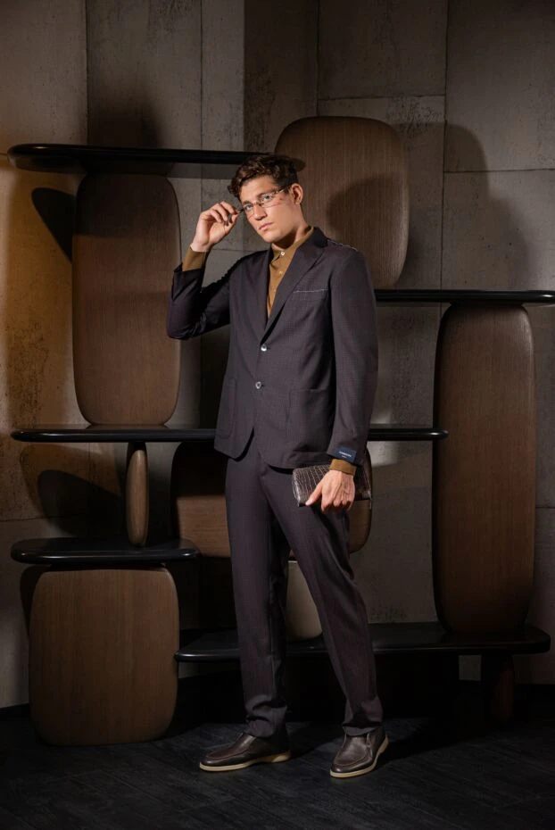 Tombolini wool dark brown suit with patch pockets men's 166209 - photo 2