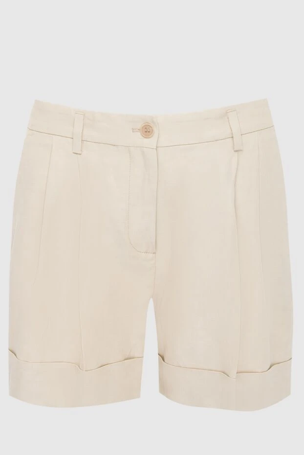 P.A.R.O.S.H. woman beige viscose and linen shorts for women buy with prices and photos 166220 - photo 1