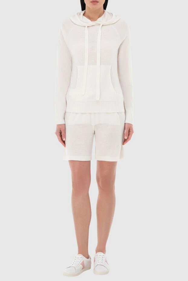 P.A.R.O.S.H. woman women's cashmere shorts suit, white 166224 - photo 2