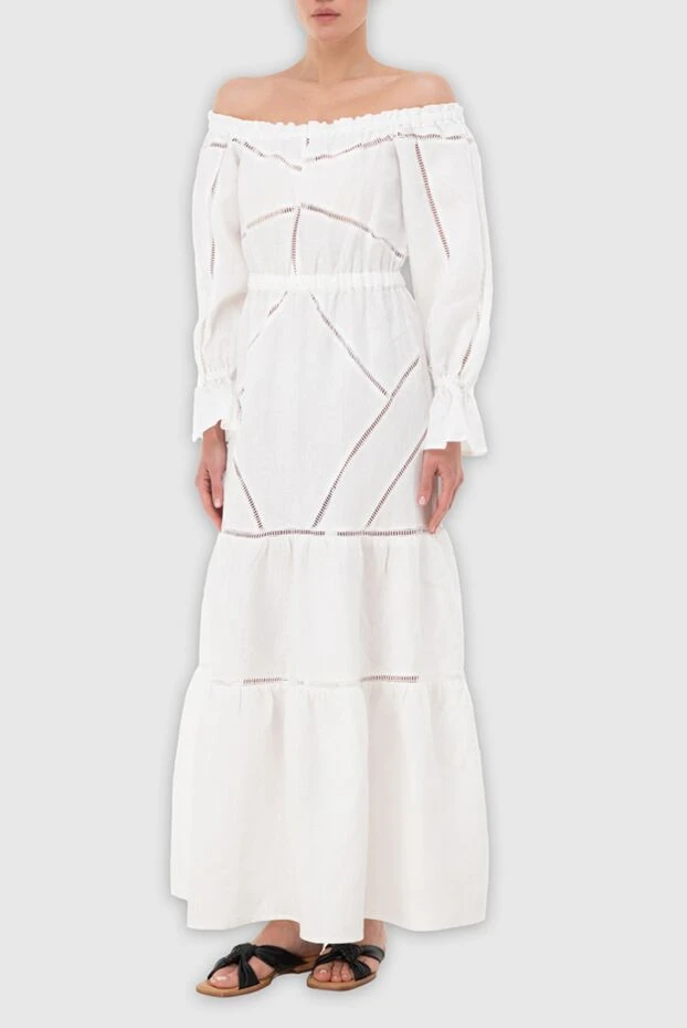 Moeva женские платье из льна белое женское купить с ценами и фото 166247 - фото 2