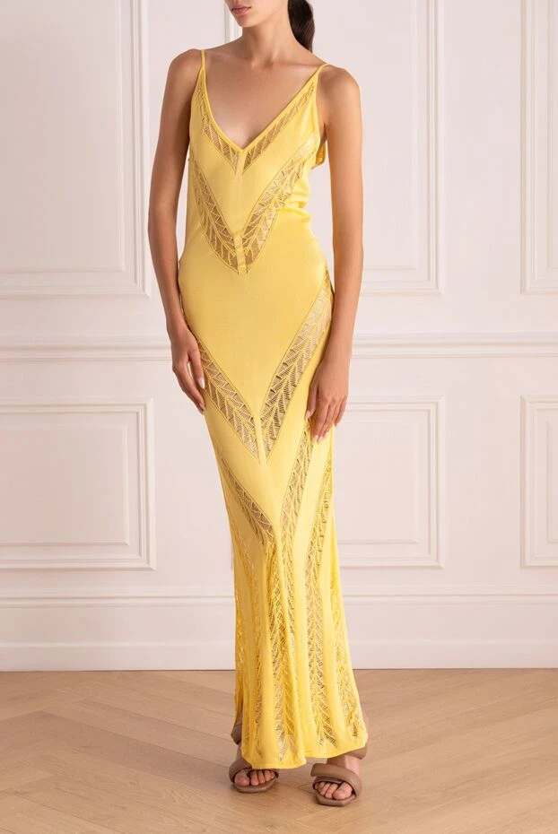 Moeva женские платье из вискозы желтое женское купить с ценами и фото 166254 - фото 2