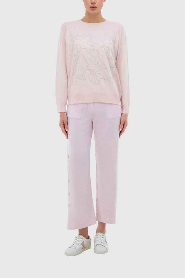 Max&Moi женские брюки из шерсти и кашемира розовые женские купить с ценами и фото 166308 - фото 2