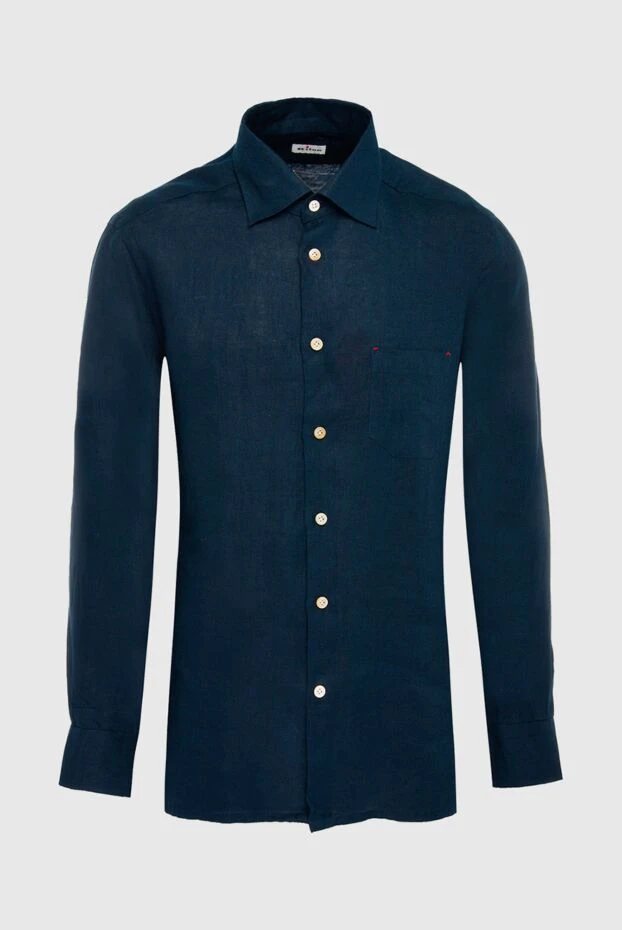 Kiton blue linen shirt for men 166330 - photo 1