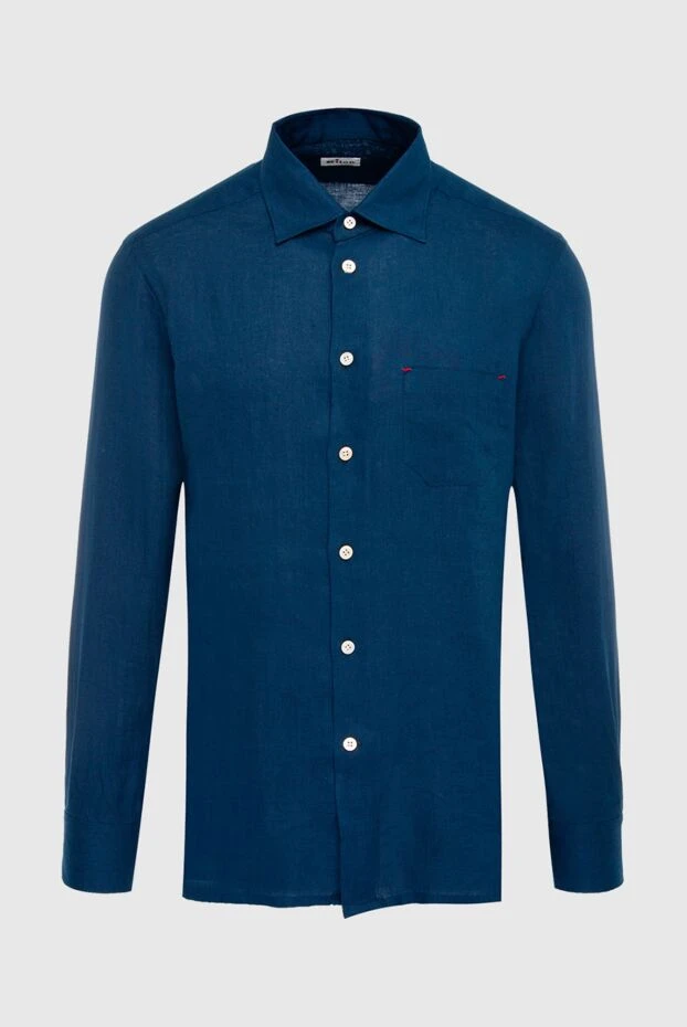 Kiton blue linen shirt for men 166331 - photo 1