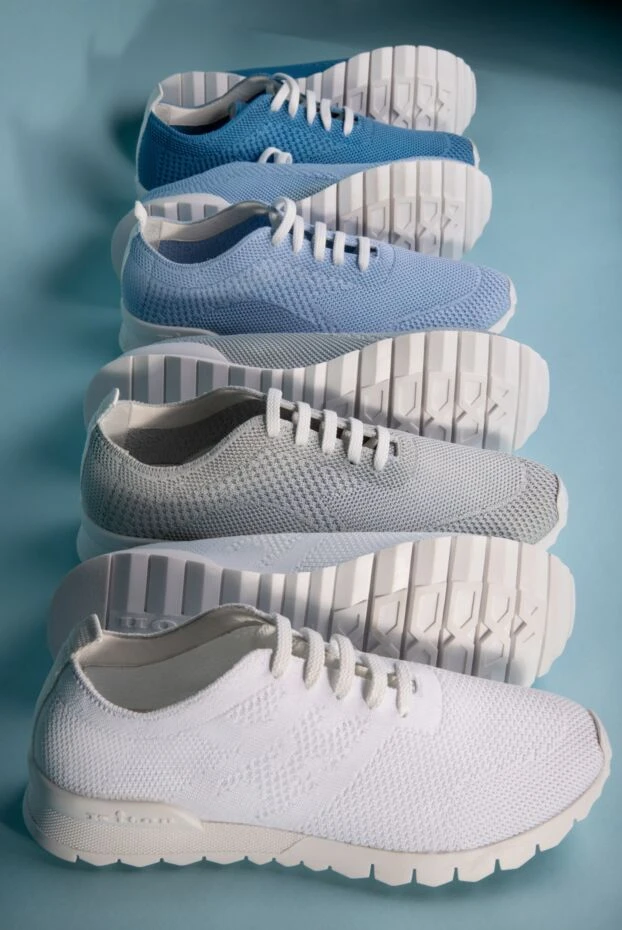 Kiton легкі кросівки з в'язаною фактурою та контрастним білим шнурівкою 166352 - фото 2