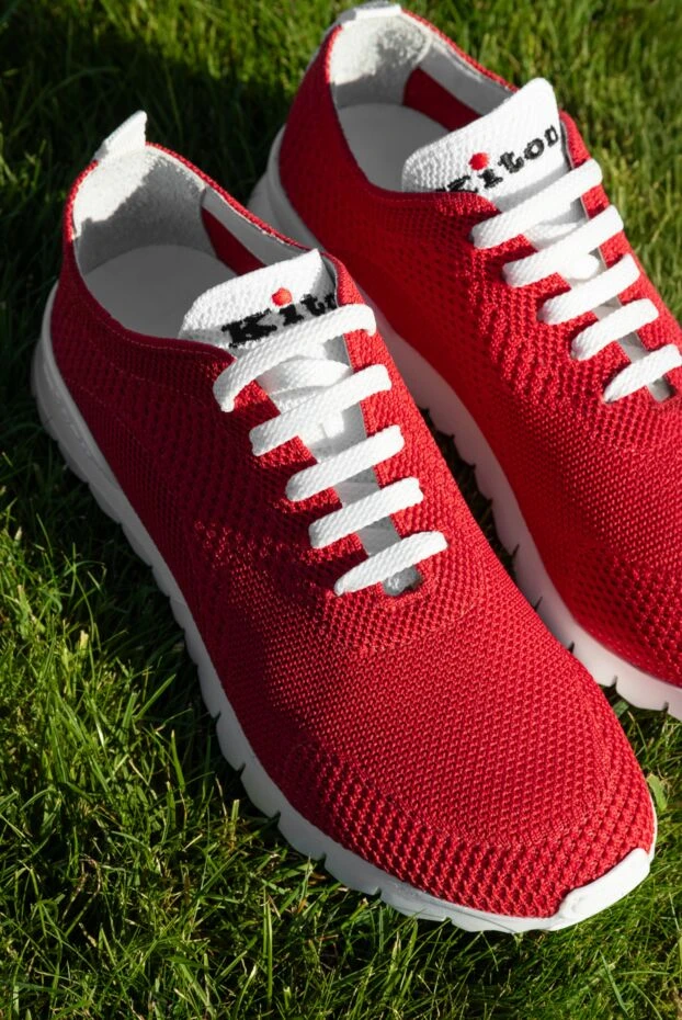 Kiton кросівки жіночі з білою підошвою та логотипом червоні 166357 - фото 2