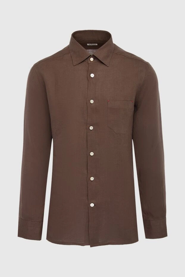 Kiton brown linen shirt for men 166369 - photo 1