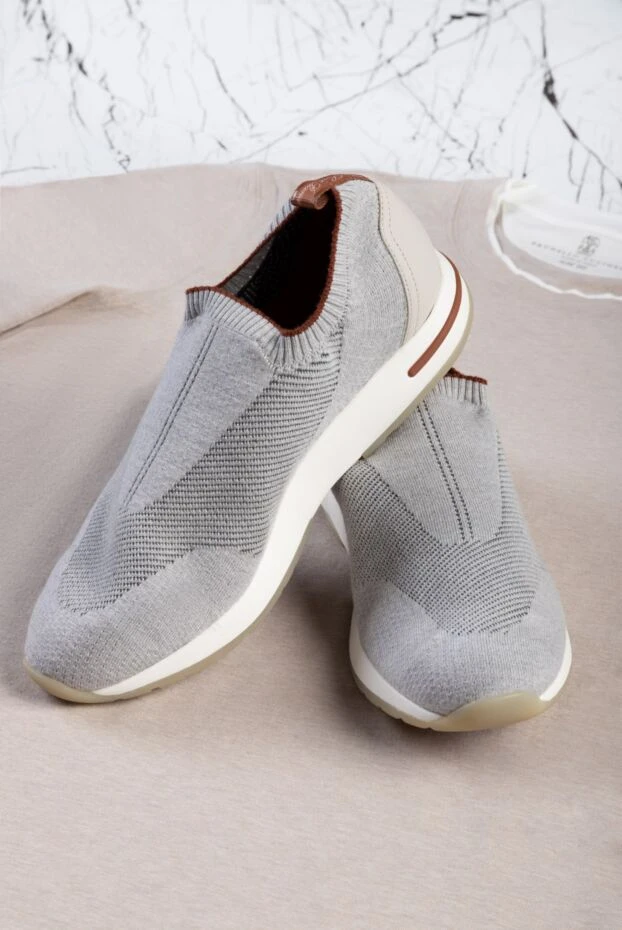 Loro Piana 360 lp flexy walk merino wool sneakers grey men's 166377 - photo 2