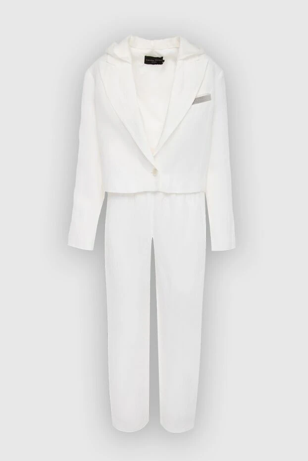 White linen pantsuit for women