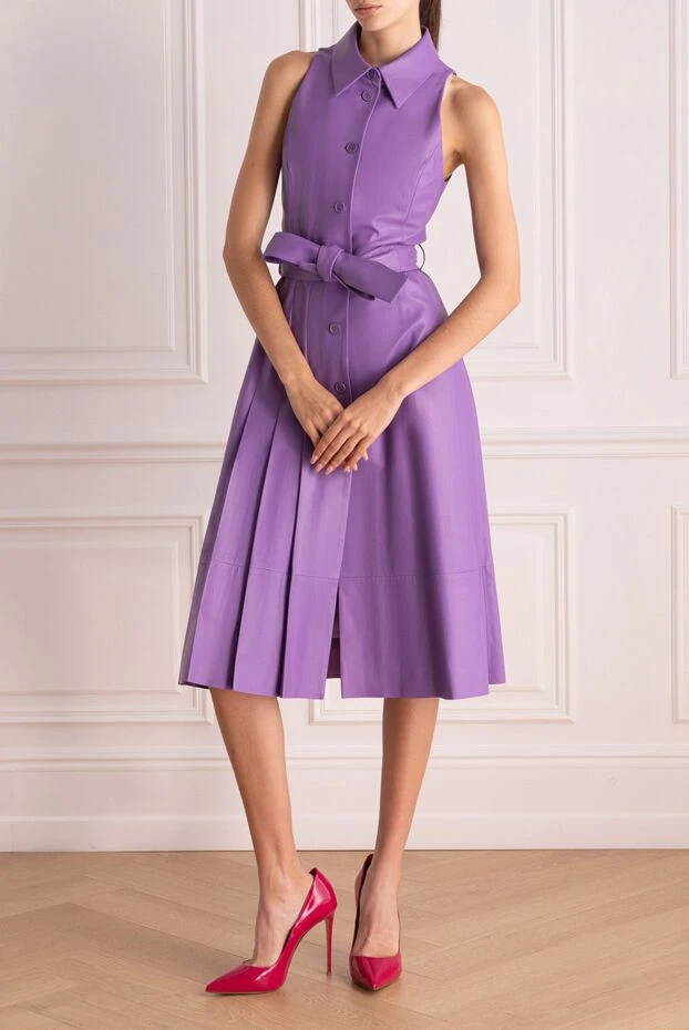 DROMe женские платье из кожи фиолетовое женское купить с ценами и фото 166454 - фото 2