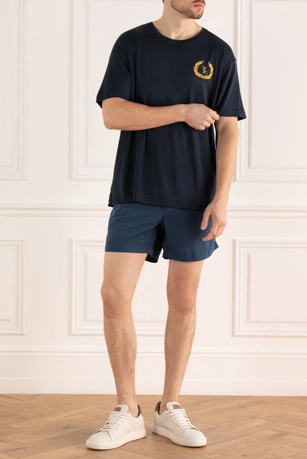 Billionaire dark blue t-shirt with logo and laurel wreath 195466 - photo 2