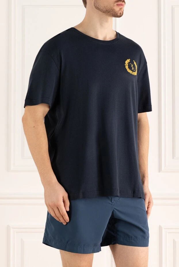 Billionaire dark blue t-shirt with logo and laurel wreath 195466 - photo 3