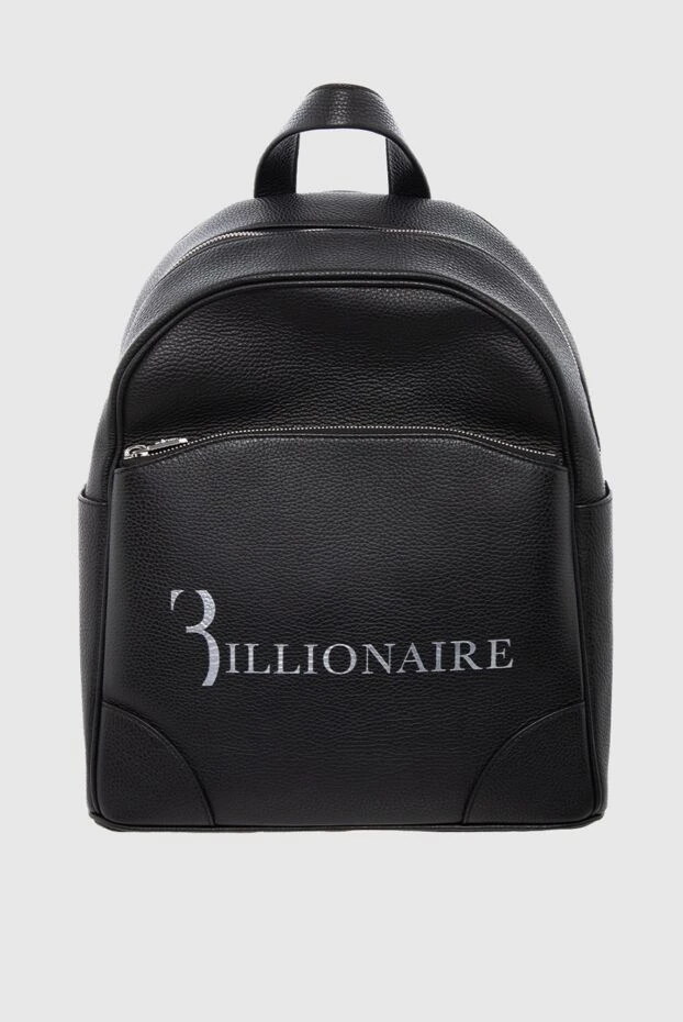 Black leather backpack for men