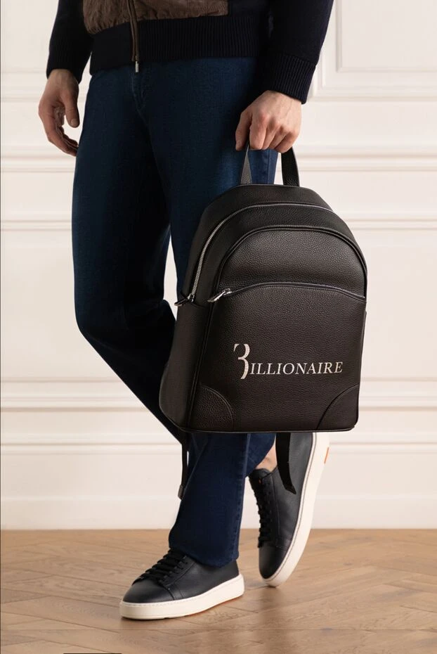 Billionaire man black leather backpack for men 166477 - photo 2