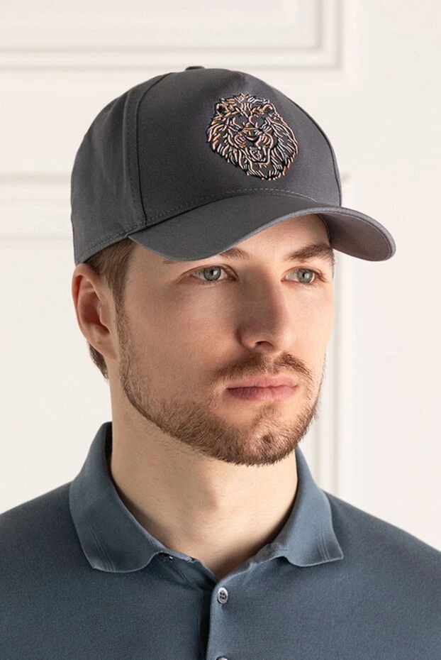 Billionaire man cotton and leather cap gray for men buy with prices and photos 166482 - photo 2