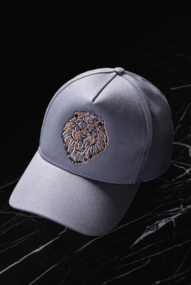 Cap made of cotton and leather gray for men - photo 2