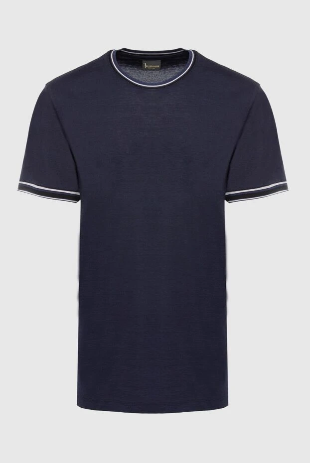 Billionaire men's blue jersey t-shirt with contrast trim and embroidery 195465 - photo 1