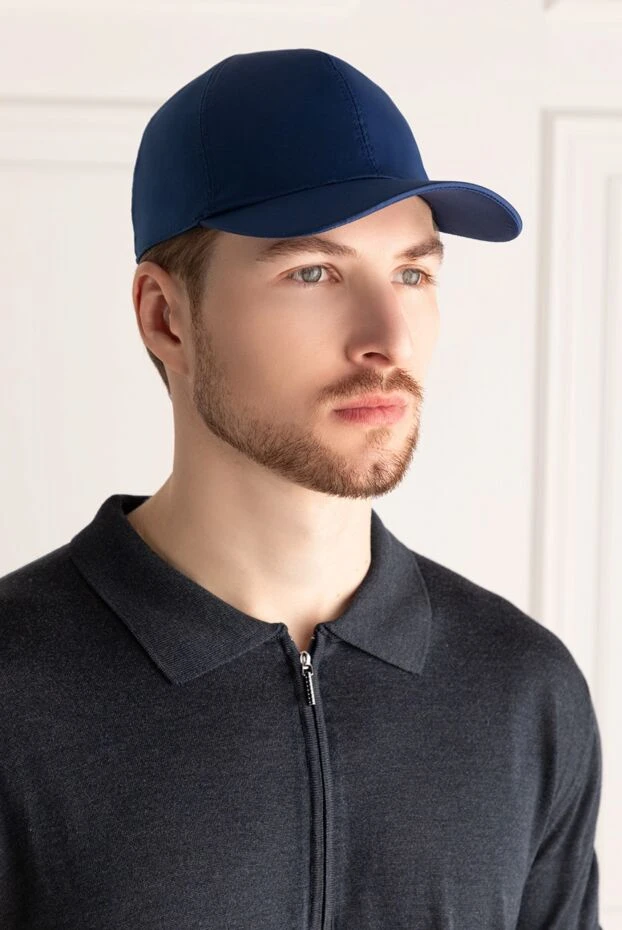 Cesare di Napoli man blue cotton cap for men buy with prices and photos 166491 - photo 2