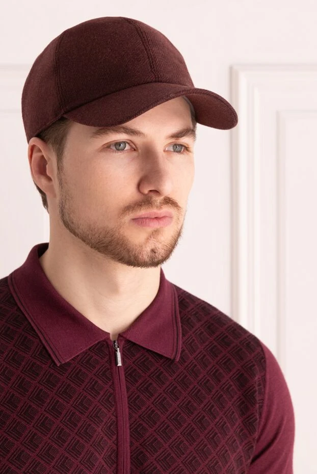 Cesare di Napoli man cashmere cap burgundy for men buy with prices and photos 166495 - photo 2