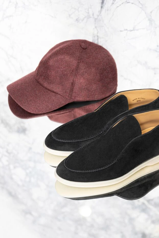 Cesare di Napoli cashmere cap in burgundy for men 166495 - photo 2