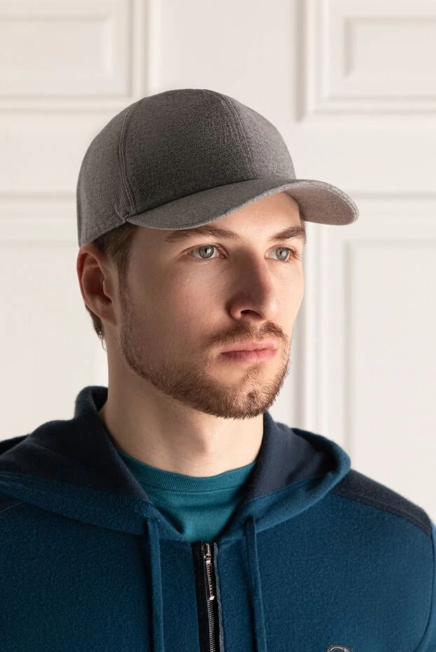 Cesare di Napoli man gray cashmere cap for men buy with prices and photos 166497 - photo 2