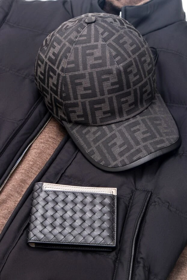 Bottega Veneta портмоне зі шкіри чорне чоловіче 166500 - фото 3