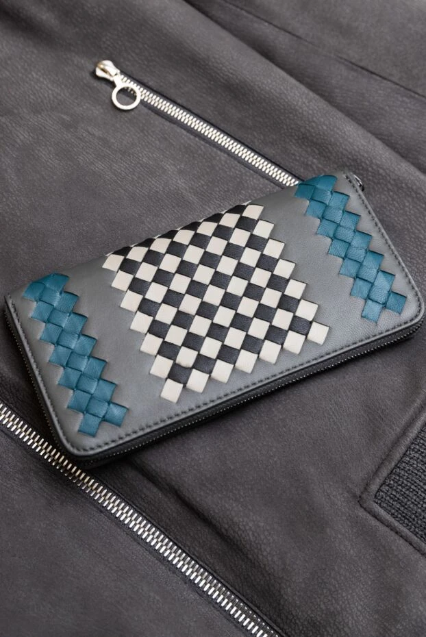 Клатч чоловічий з натуральної шкіри сірий - фото 2